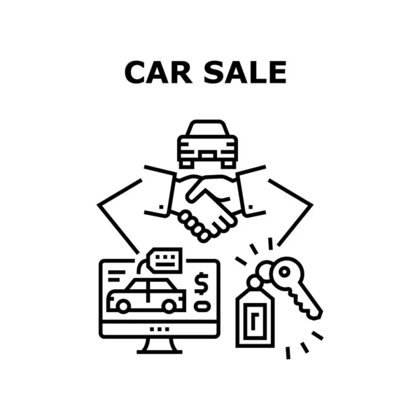 Vente de voiture Concessionnaire Concept Illustration de couleur — Image vectorielle