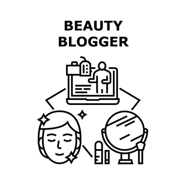 Beauty Blogger Vector Concept Color Illustration — Stock Vector