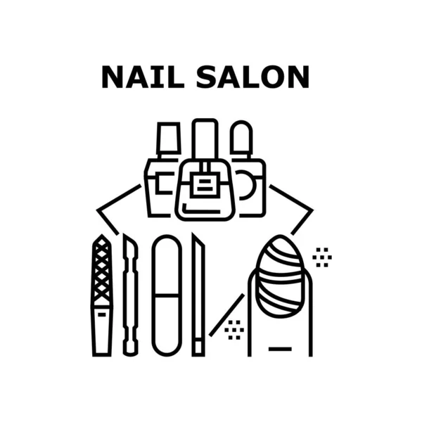 Nail Salon Treat Vector Concept Illustration des couleurs — Image vectorielle