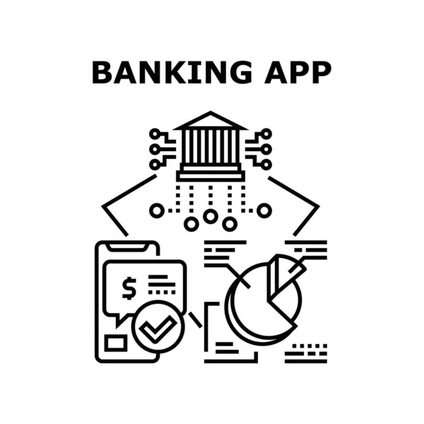 Banca App Vector Concepto Color Ilustración — Vector de stock