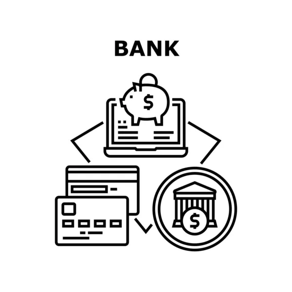 Bank finans vektor koncept Färg Illustration — Stock vektor