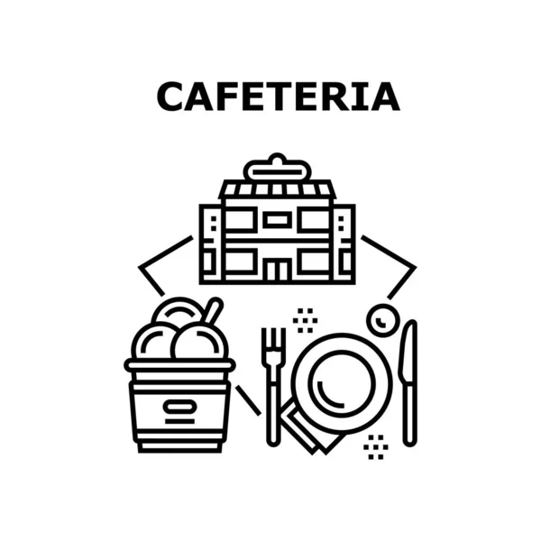 Cafetaria Food Vector Conceito Ilustração de cor —  Vetores de Stock