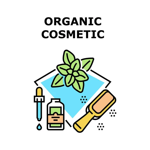 Organic Cosmetic Vector Concept Color Illustration — Stock Vector