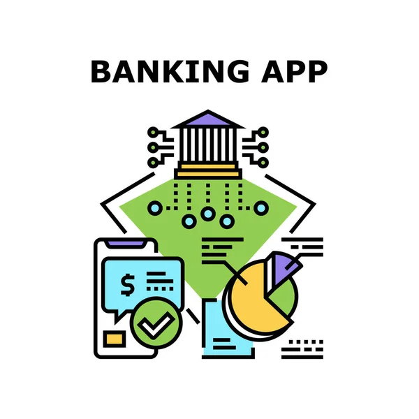 App bancaria Concetto vettoriale Illustrazione del colore — Vettoriale Stock