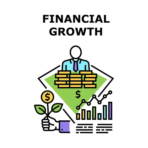 Concept de vecteur de croissance financière Illustration couleur — Image vectorielle