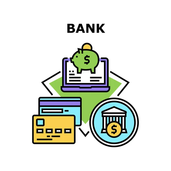 Bank finans vektor koncept Färg Illustration — Stock vektor