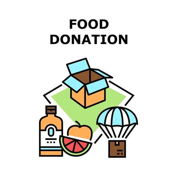 Food Donation Vector Concept Color Illustration — Stock Vector