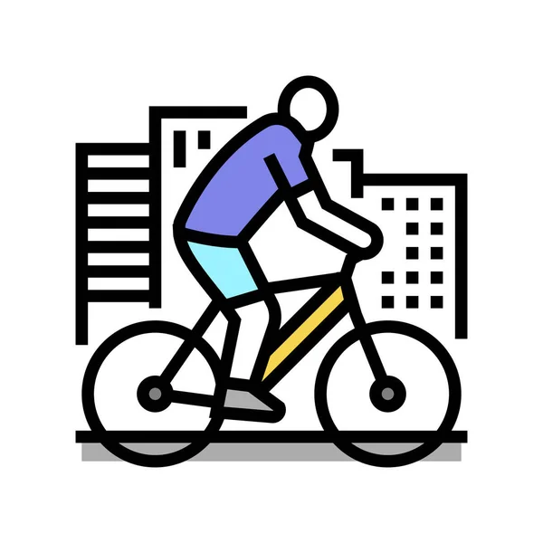 Міська їзда велосипед колір значок Векторна ілюстрація — стоковий вектор