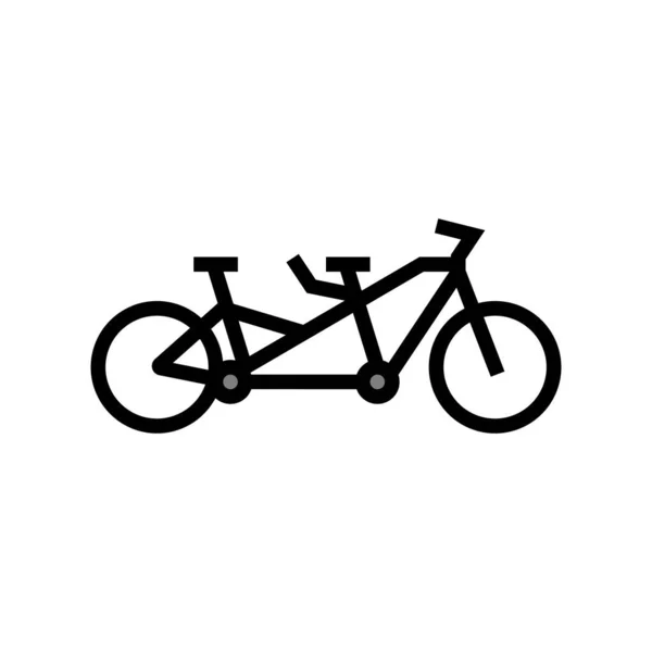 Тандем велосипед для пары цветных иконок векторной иллюстрации — стоковый вектор