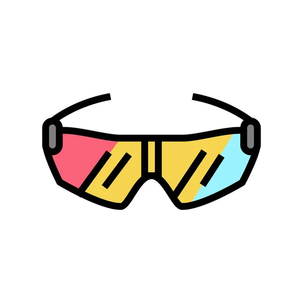 Glasögon cyklist tillbehör färg ikon vektor illustration — Stock vektor