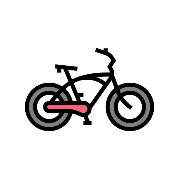 Cruiser cykel färg ikon vektor illustration — Stock vektor