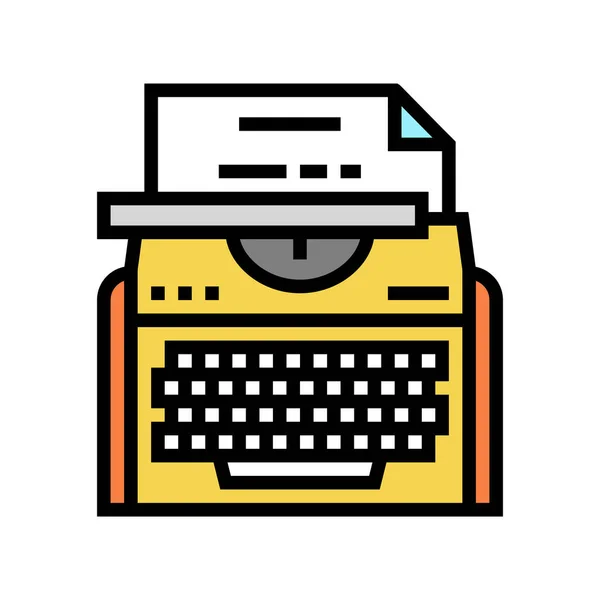Équipement de machine à écrire illustration vectorielle icône couleur — Image vectorielle