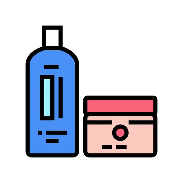Perm dan hair straightener package color icon vector illustration - Stok Vektor