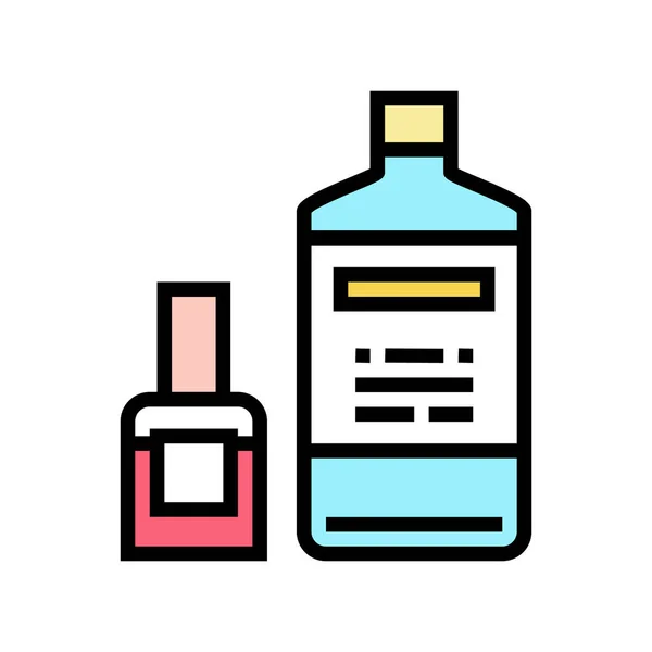 Esmalte de uñas removedor botellas icono de color vector ilustración — Vector de stock