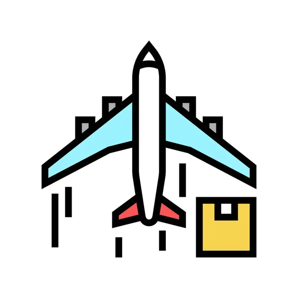 Εικονίδιο διανυσματική απεικόνιση χρώματος αεροσκάφους φορτίου — Διανυσματικό Αρχείο