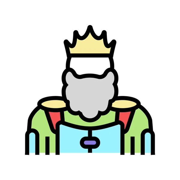 Rei reino cor ícone vetor ilustração — Vetor de Stock