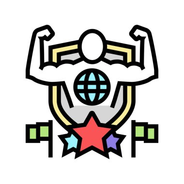 Vatanseverlik vatandaşı renk ikonu çizimi