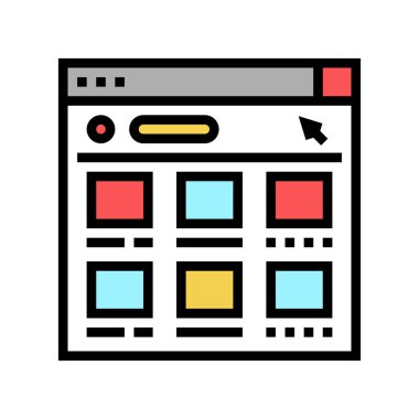 çevrimiçi web alışveriş rengi vektör illüstrasyonu