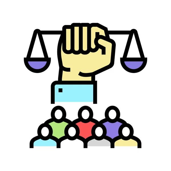 Soziale Gerechtigkeit Farbe Symbol Vektor Illustration — Stockvektor