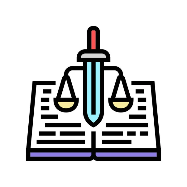 Constitución ley color icono vector ilustración — Vector de stock