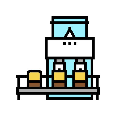 Buğday unu paket taşıyıcı renk vektör çizimi