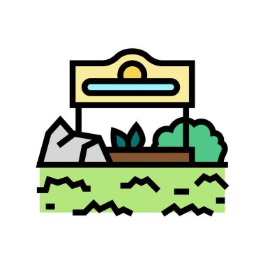 ticari manzara renk ikonu vektör illüstrasyonu