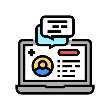 Uzak danışma renk ikonu vektör illüstrasyonu