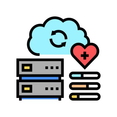 akıllı sağlık hizmeti renk ikonu vektör çizimi