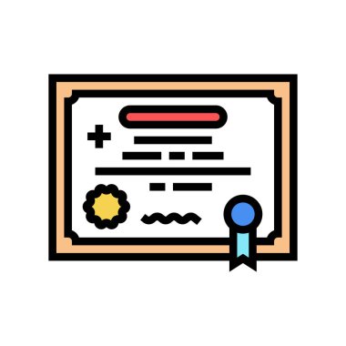 tıbbi lisans renk ikonu vektör çizimi