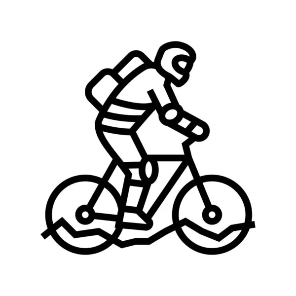 Bicicleta de montaña línea icono vector ilustración — Vector de stock