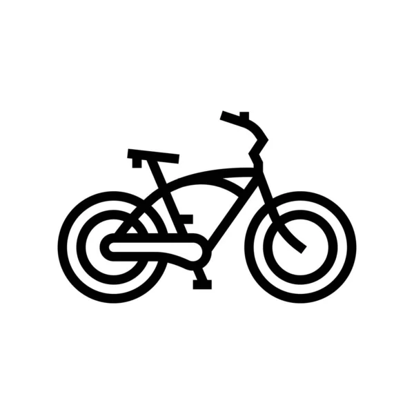 Ilustração do vetor do ícone da linha da bicicleta do cruzador —  Vetores de Stock