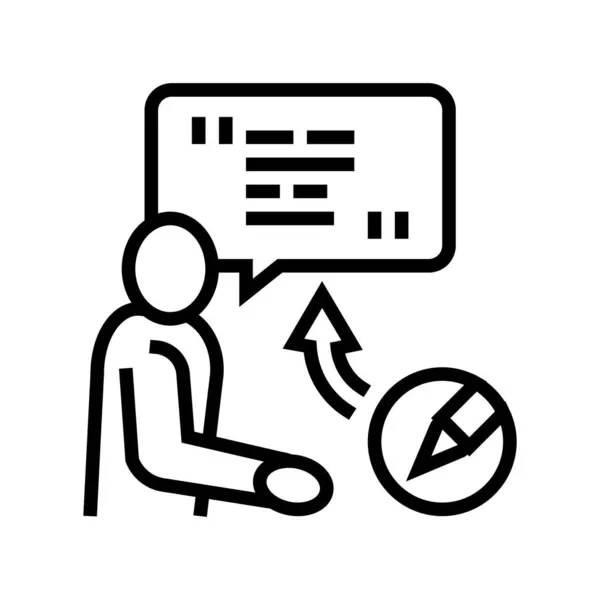 Corporate communicatie copywriting lijn pictogram vector illustratie — Stockvector