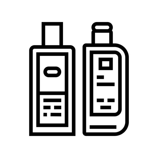 Illustration vectorielle d'icône de toner facial et de ligne de lotion — Image vectorielle