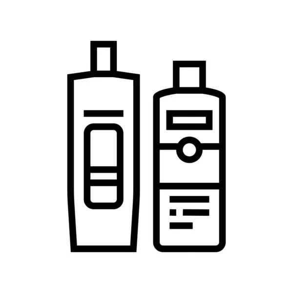 Balsam i odżywka do włosów pakiety linii ikona wektor ilustracja — Wektor stockowy