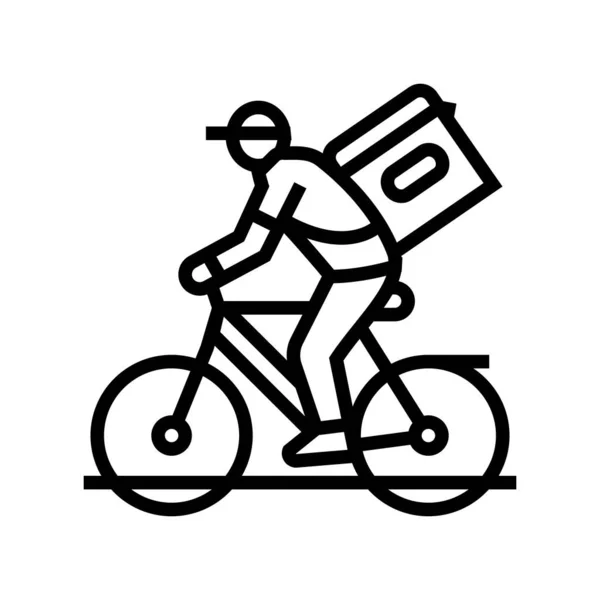 Línea de entrega de bicicletas icono vector ilustración — Archivo Imágenes Vectoriales