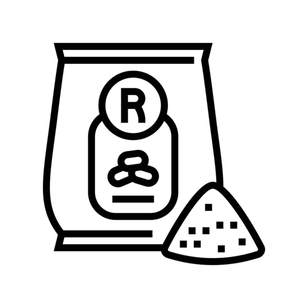 Rijstmeel pakket lijn pictogram vector illustratie — Stockvector