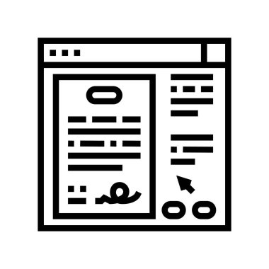 Hasta onay satırı ikonu vektör illüstrasyonu