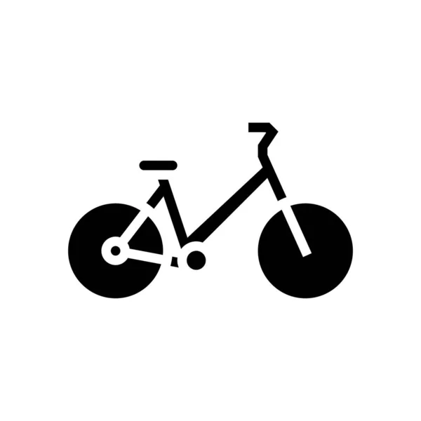 Bicycle urban transport glyph icon vector illustration — Stock Vector