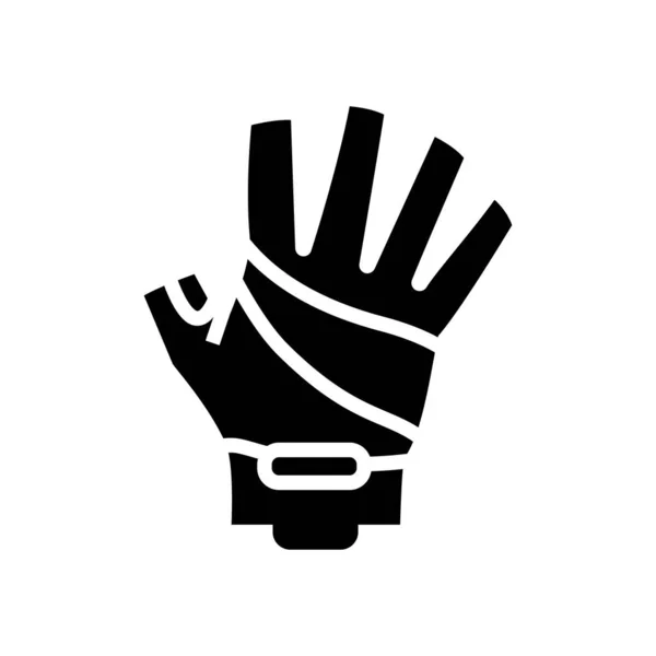 Gants cycliste accessoire glyphe icône vectoriel illustration — Image vectorielle