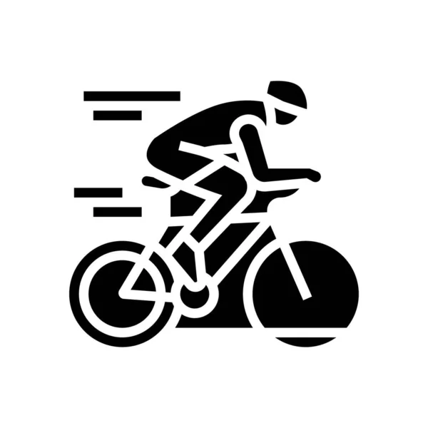 Esporte equitação bicicleta glifo ícone vetor ilustração — Vetor de Stock