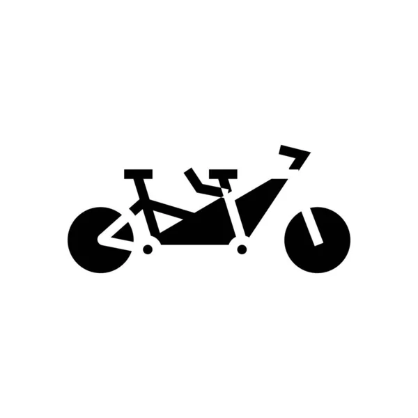 Διπλό ποδήλατο ποδήλατο για το ζευγάρι εικόνα διάνυσμα glyph εικονίδιο — Διανυσματικό Αρχείο