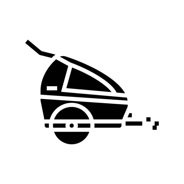 Anhänger Kind für Fahrrad Glyphen Symbol Vektor Illustration — Stockvektor