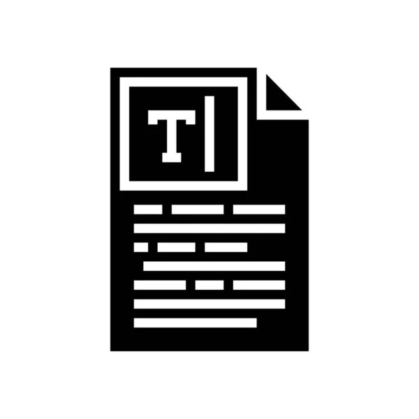 Copywriting Text Glyphen Icon Vektor Illustration — Stockvektor