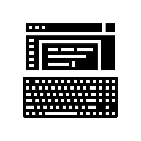 Occupazione macchina da scrivere icona glifo vettoriale illustrazione — Vettoriale Stock