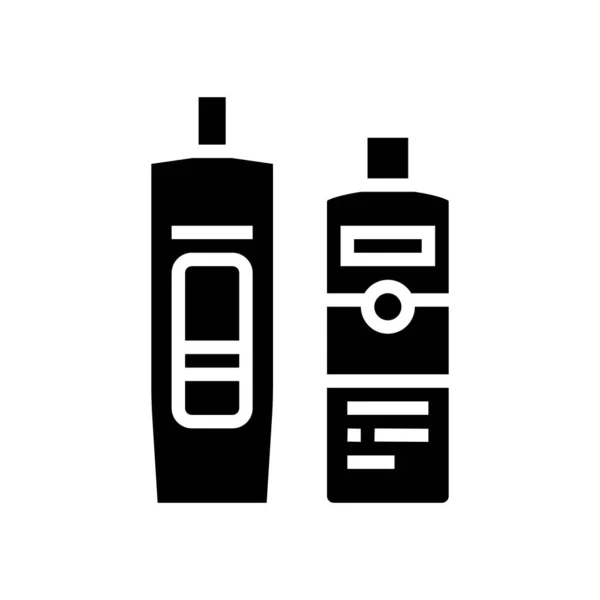 Baume et conditionneur de cheveux paquets glyphe icône vectoriel illustration — Image vectorielle