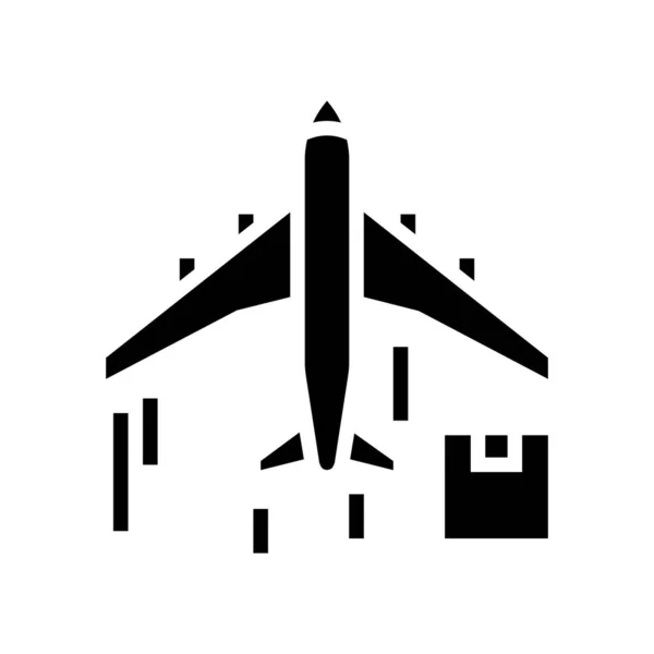 Last flygplan glyph ikon vektor illustration — Stock vektor