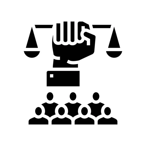 Justice sociale glyphe icône vectoriel illustration — Image vectorielle