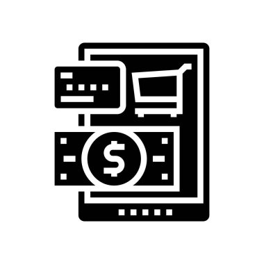 ödeme seçeneği glyph ikon vektör çizimi