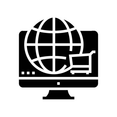 Dünya çapında alışveriş sembolü vektör illüstrasyonuName