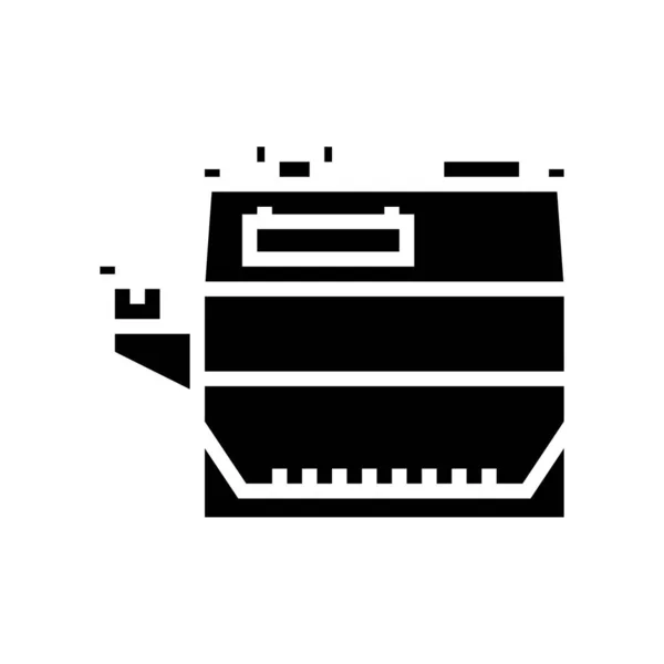 Macchina per la pulizia del grano glyph icona vettoriale illustrazione — Vettoriale Stock